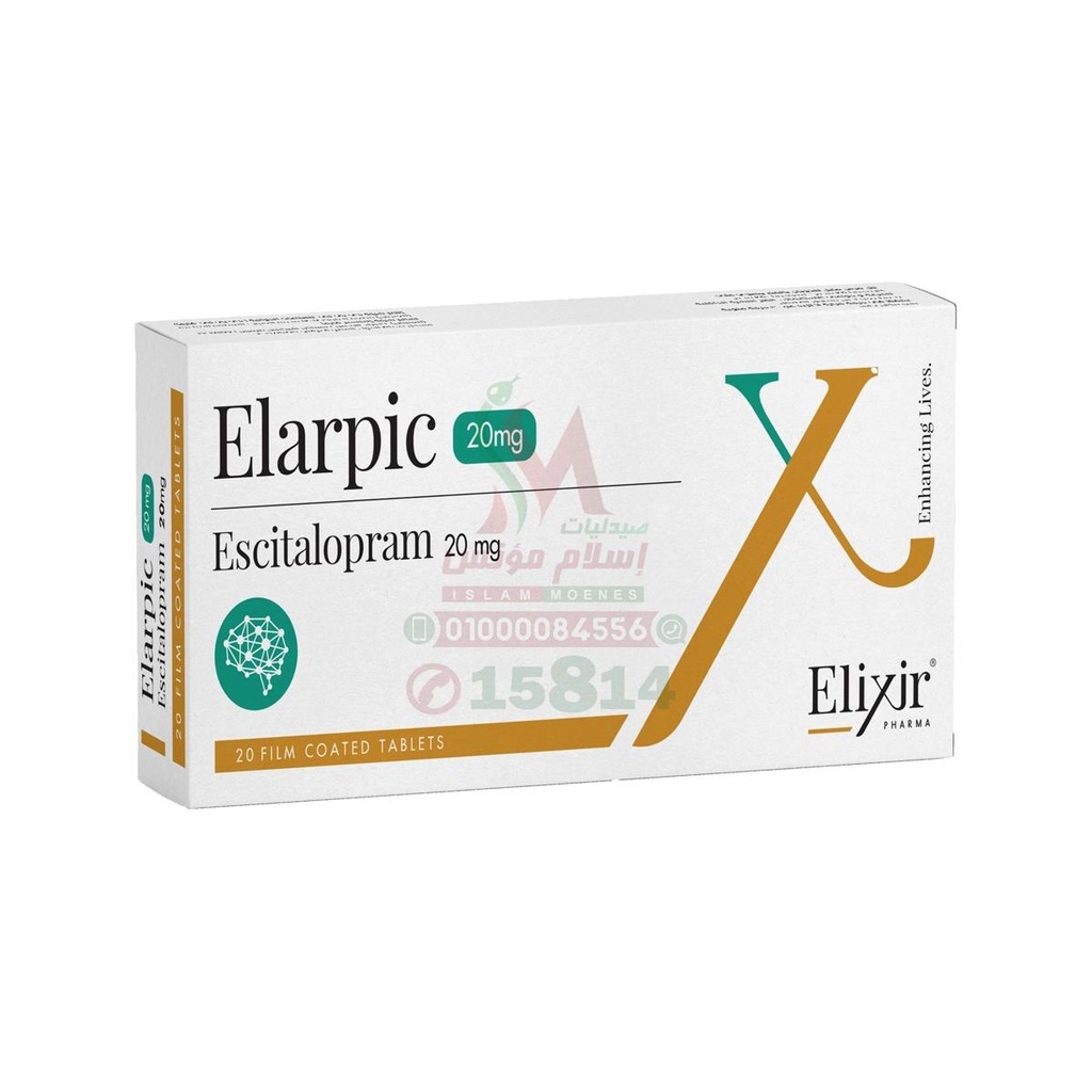 ELARPIC 20MG 20 TAB - ايلاربيك 20 مجم 20 قرص | 20 مجم | اقراص مغلفة | علاج الاكتئاب واضطرابات القلق