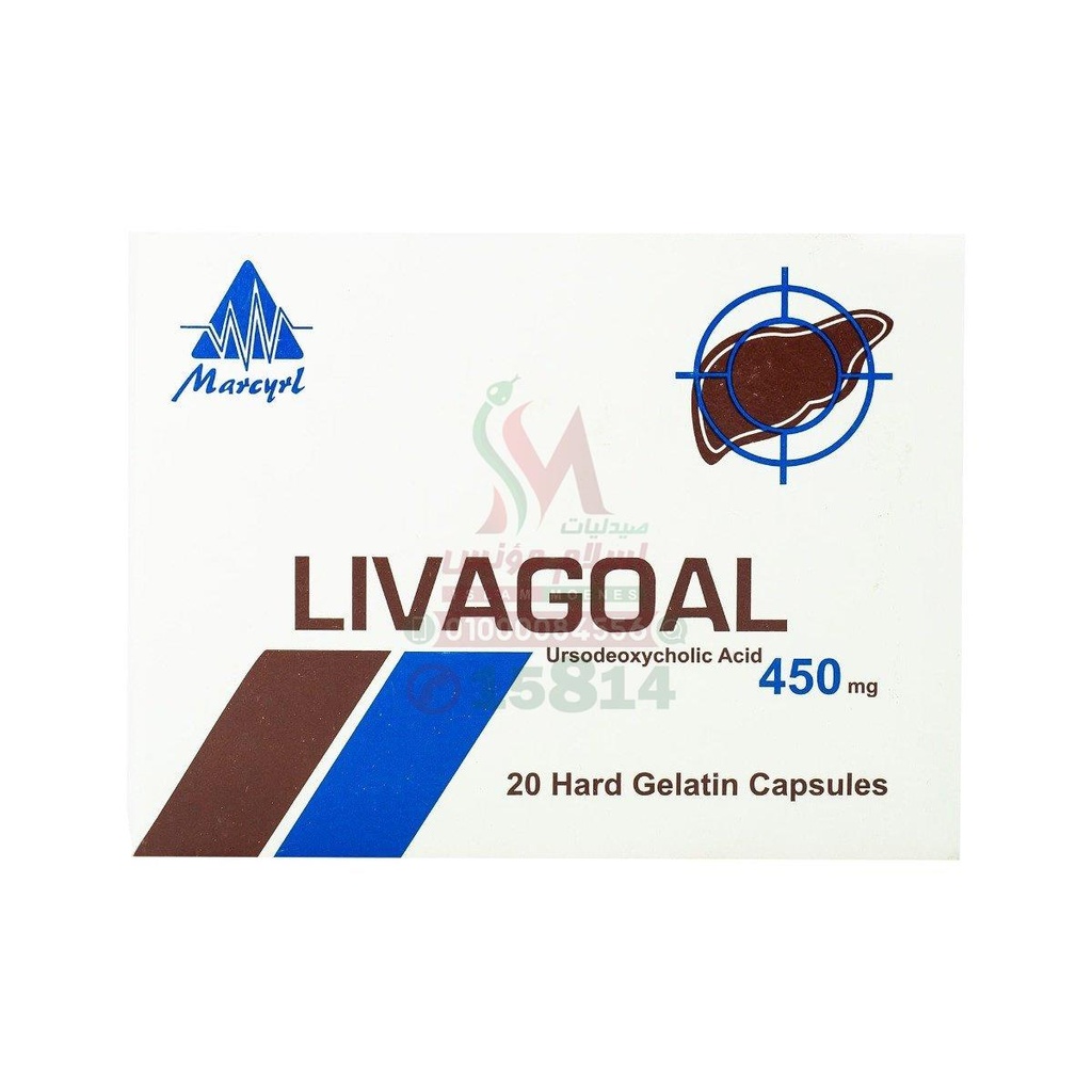 LIVAGOAL 450 MG 20 CAP - ليفاجوال 450 مجم | 450 مجم | كبسولات | تفتيت حصوات المرارة الكوليسترولية وعلاج أمراض الكبد الصفراوية