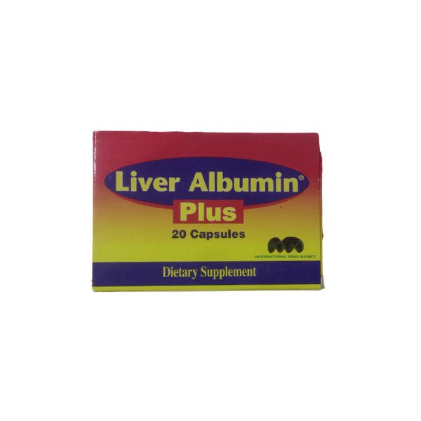 LIVER ALBUMIN PLUS 20 CAPSULES - ليفر البيومين بلس 20 كبسولة | كبسولات | مكمل غذائى لدعم وظائف الكبد وتجديد خلاياه وتعويض نقص الالبيومين