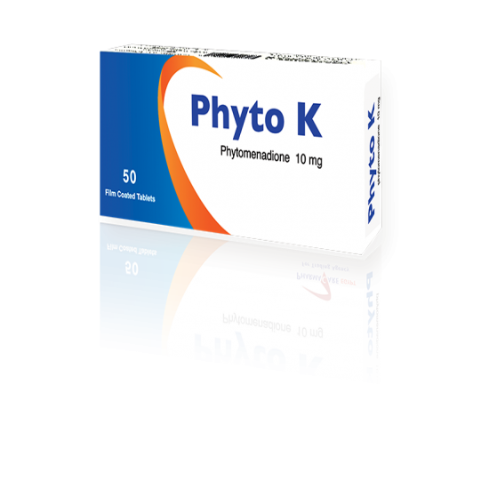 [61446] PHYTO K 10 MG 50 TAB - فيتو ك | 10 مجم | اقراص مغلفة | منع وعلاج حالات النزيف ونقص فيتامين ك