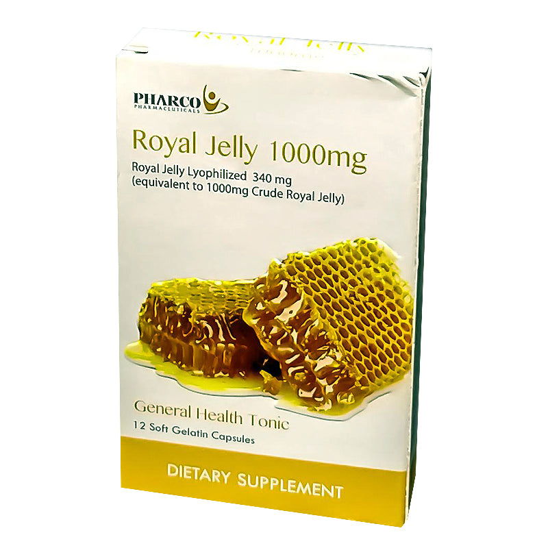 [7130] ROYAL JELLY 1000 MG 12 CAP - رويال جيلى 1000 مجم 12 كبسولة | 1000 مجم | كبسولات | تعزيز الطاقة والنشاط ودعم المناعة والصحة الجنسية