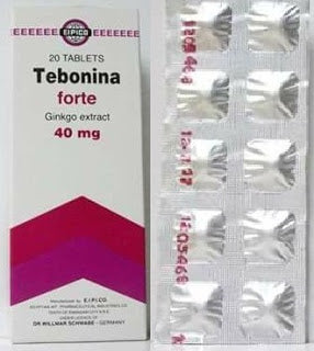 [18823] TEBONINA FORTE 40 MG 20 TABLETS - تيبونينا فورت | 40 مجم 20 قرص | تحسين الدورة الدموية وتقوية الذاكرة وطنين الاذن
