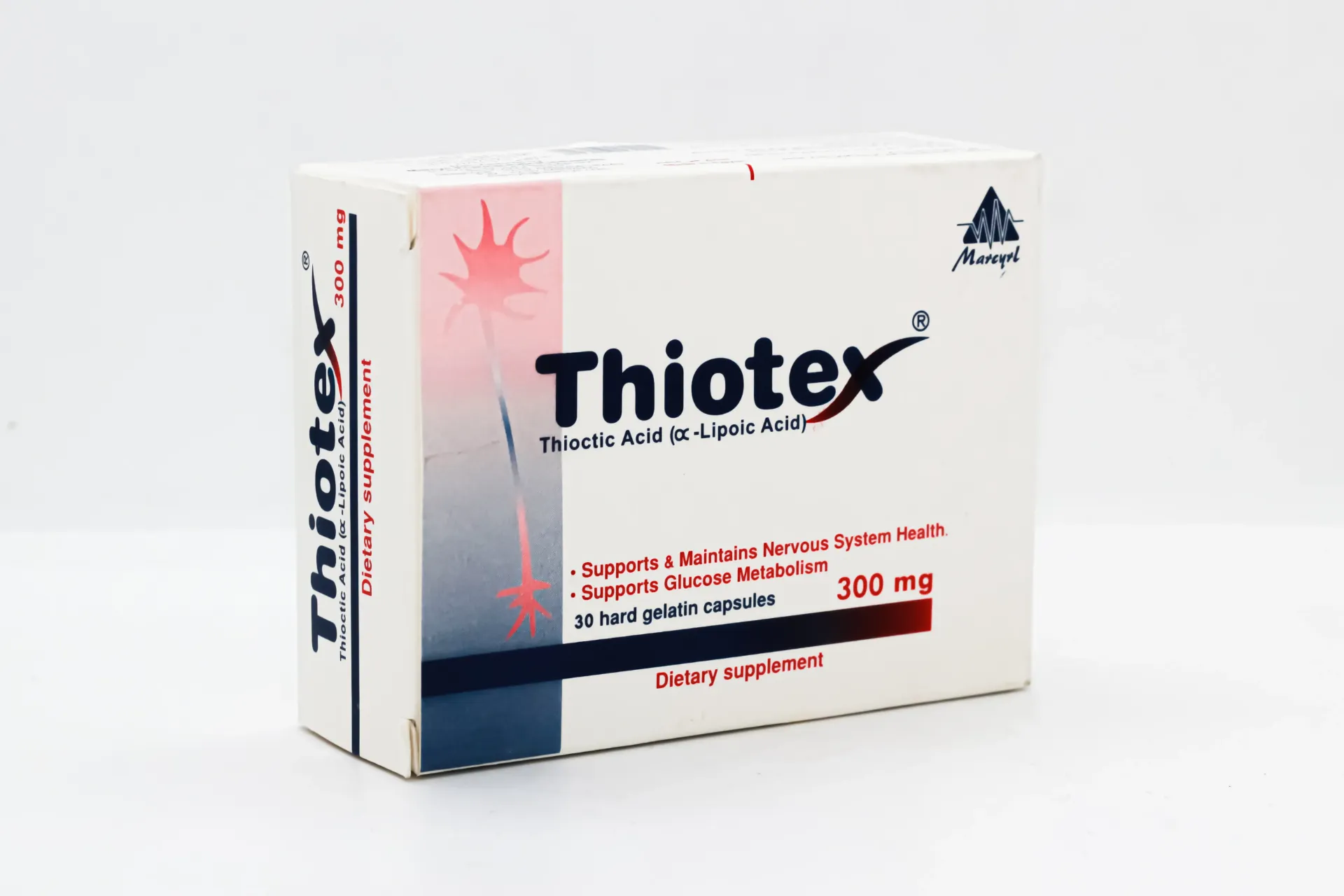 [28939] THIOTEX 300 MG 30 CAPSULES - ثيوتكس | 300 مجم 30 كبسولة | كبسولات | علاج التهاب الاعصاب وحمايتها من التلف