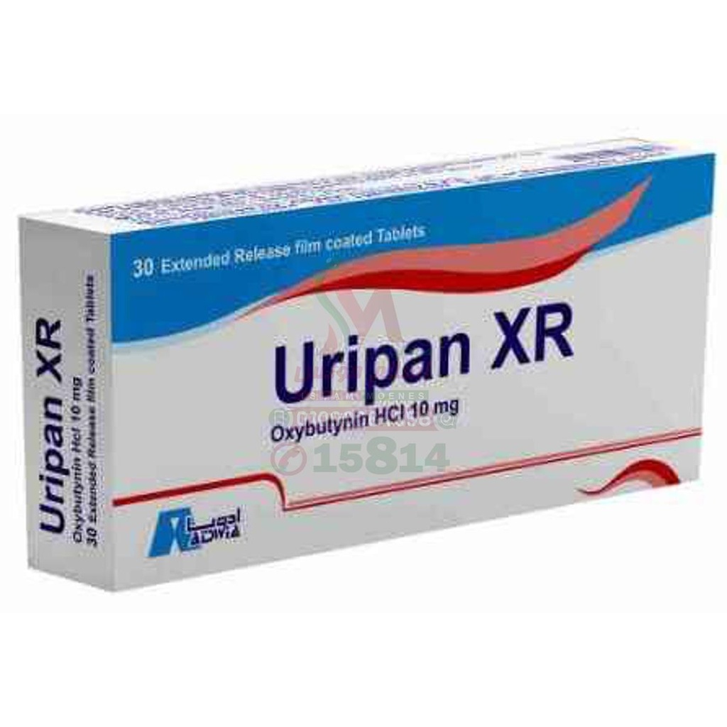 [61828] URIPAN XR 10 MG 30 TAB - يوريبان اكس ار 10 مجم 30 قرص | 10 مجم | اقراص ممتدة المفعول | علاج المثانة النشطة والتحكم في التبول