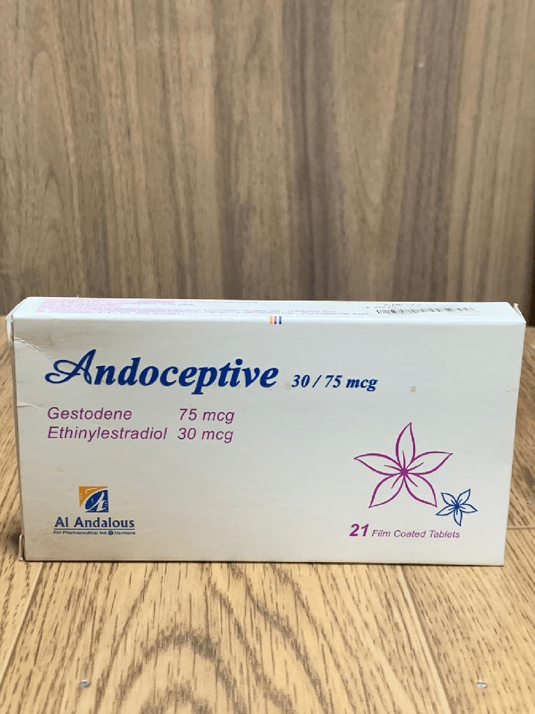 [75742] ANDOCEPTIVE 30/75 MCG 21 TAB - اندوسيبتيف 30/75 ميكروجرام 21 قرص | 30/75 ميكروجرام | اقراص مغلفة | منع الحمل وتنظيم الدورة الشهرية