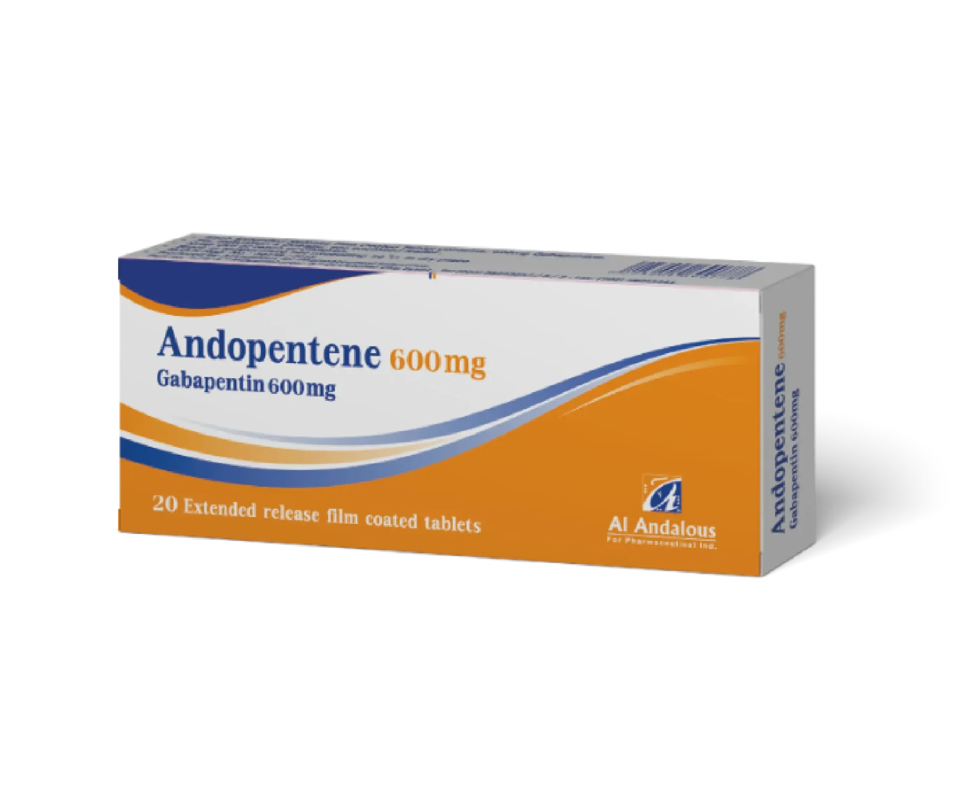 ANDOPENTENE 600 MG 20 TABS - اندوبنتين 600 مجم 20 قرص | 600 مجم | اقراص | علاج صرع والام الاعصاب الطرفية