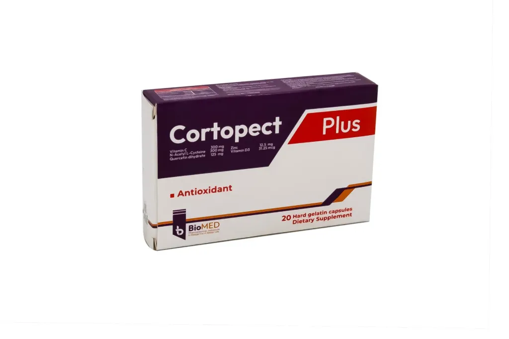 [78478] CORTOPECT PLUS 20 CAP - كورتوبيكت بلس 20 كبسولة | 20 كبسولة | كبسولات | لاذابة البلغم ودعم صحة الجهاز التنفسي والمناعة