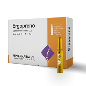 ERGOPRENO 600000 IU 3 AMPOULES - ارجوبرينو | 3 امبولات لعلاج النقص الحاد في فيتامين د وتقوية العظام