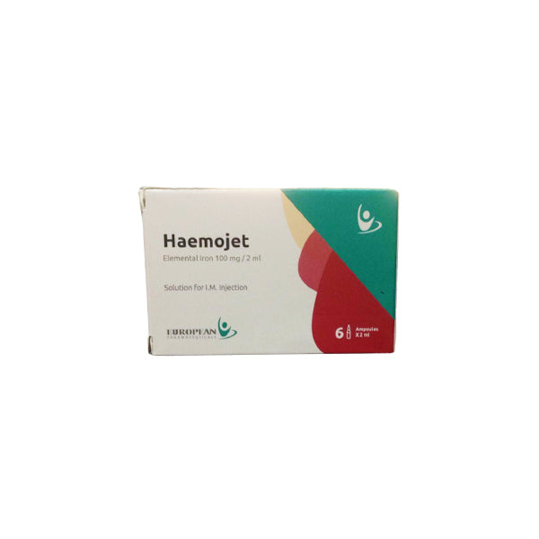 [66326] HAEMOJET 100 mg 6 AMPOULES - هيموجيت | 6 امبولات لعلاج الانيميا الحادة ونقص الحديد