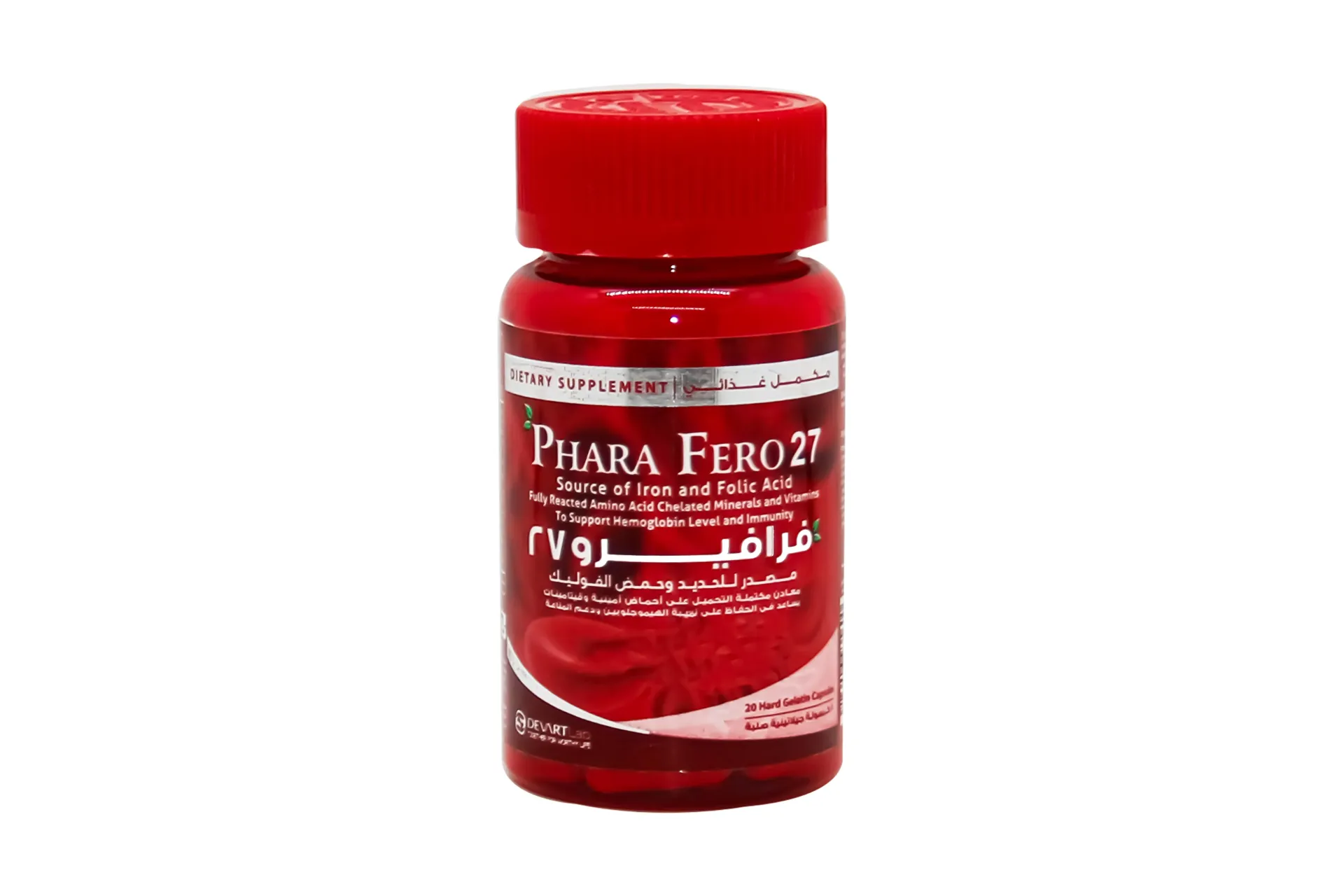 [77841] PHARA FERO 27 30 CAP - فارا فيرو 27 | كبسولات | لعلاج الانيميا ونقص الحديد ونقص الفيتامينات