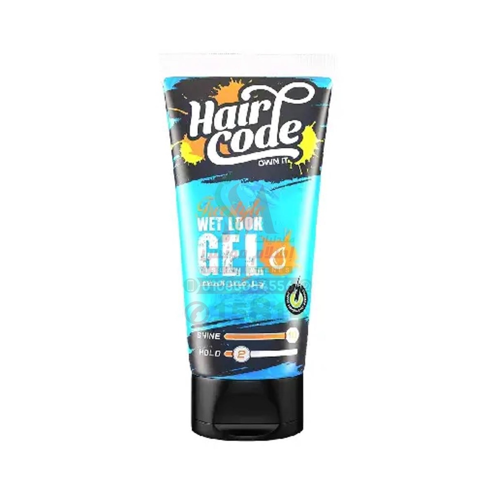 [55842] HAIR CODE GEL TUBE 100 ML BLUE - هير كود جل ازرق انبوب | 100 مل | جل للشعر | تثبيت قوي وتصفيف خصلات الشعر