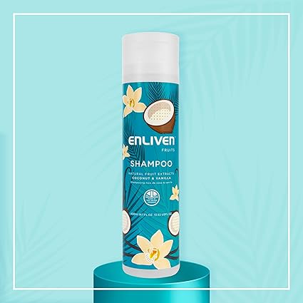 ENLIVEN COCONUT AND VANILLA SHAMPOO 400 ML - انلايفن | شامبو بجوز الهند والفانيليا | لترطيب وتغذية الشعر الجاف والتالف 400 مل