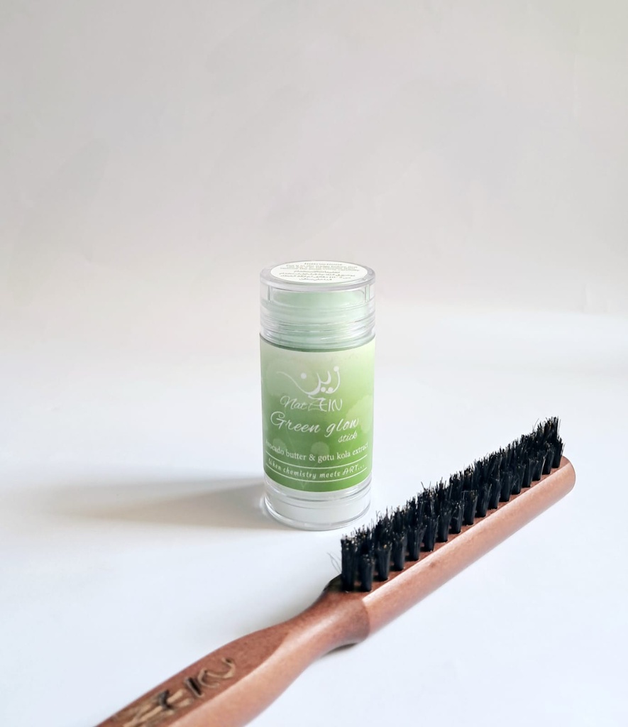 [79075] zein greenglow stick hair wax avocado+brush 30ml