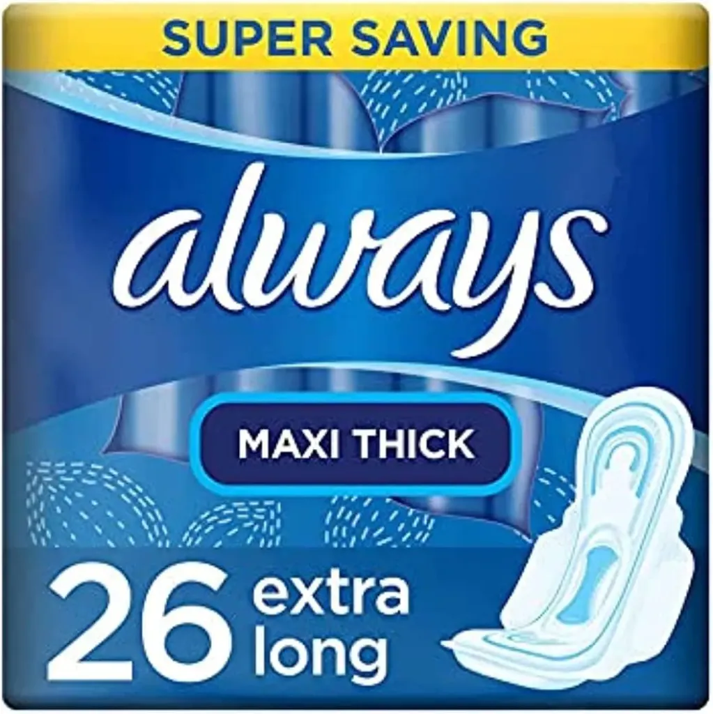 [68371] ALWAYS MAXI EXTRA LONG 26 PADS - اولويز ماكسي طويلة جدا 26 فوط صحية سميكة لحماية قصوى ومنع التسريب