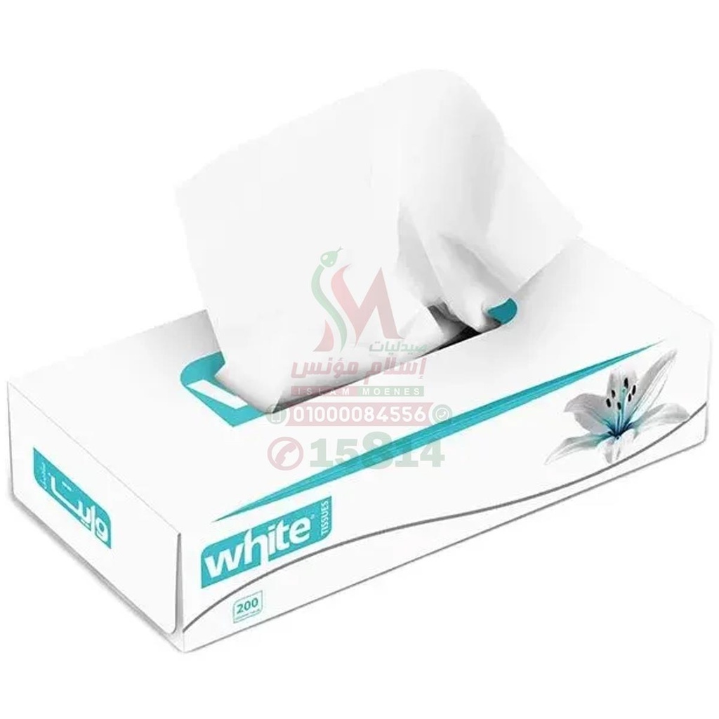 white tissues box 200 tissu