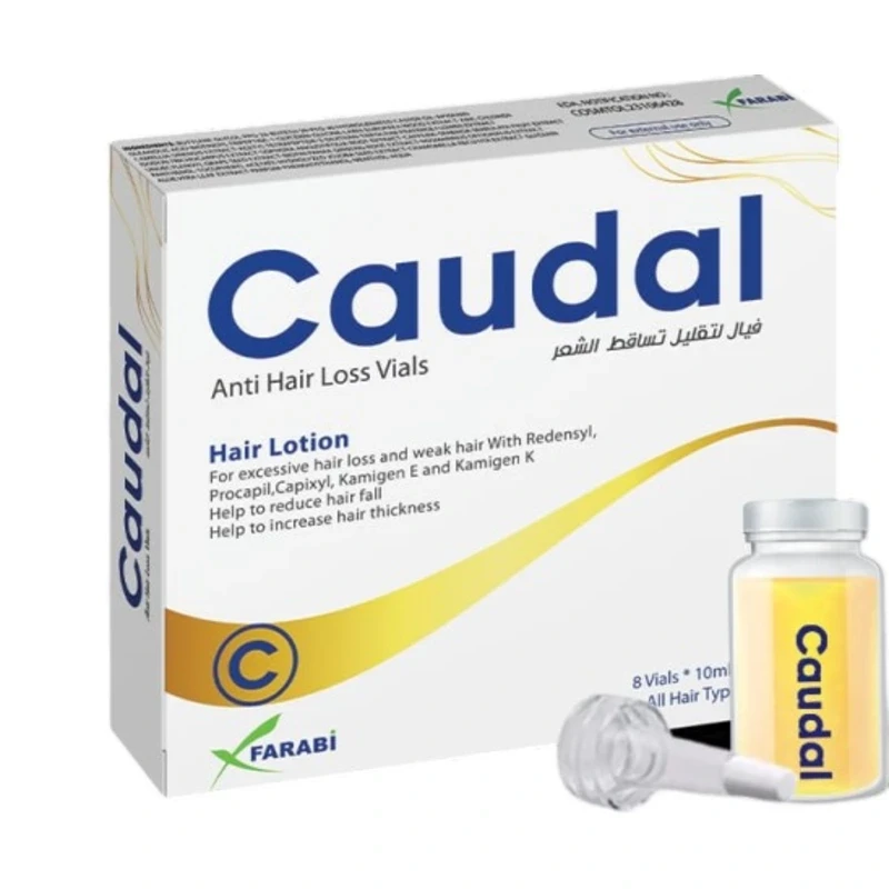 [56806] CAUDAL ANTI HAIR LOSS 8 VIALS 10 ML - كودال | 8 امبولات | لوشن لعلاج تساقط الشعر وتحفيز النمو