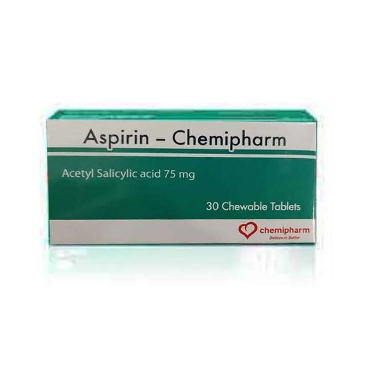 [79556] ASPIRIN CHEMIPHARM 75 MG 30 CHEWABLE TAP - اسبرين كيميفارم 75 مجم | اقراص مضغ لمنع تجلط الدم والوقاية من الازمات القلبية