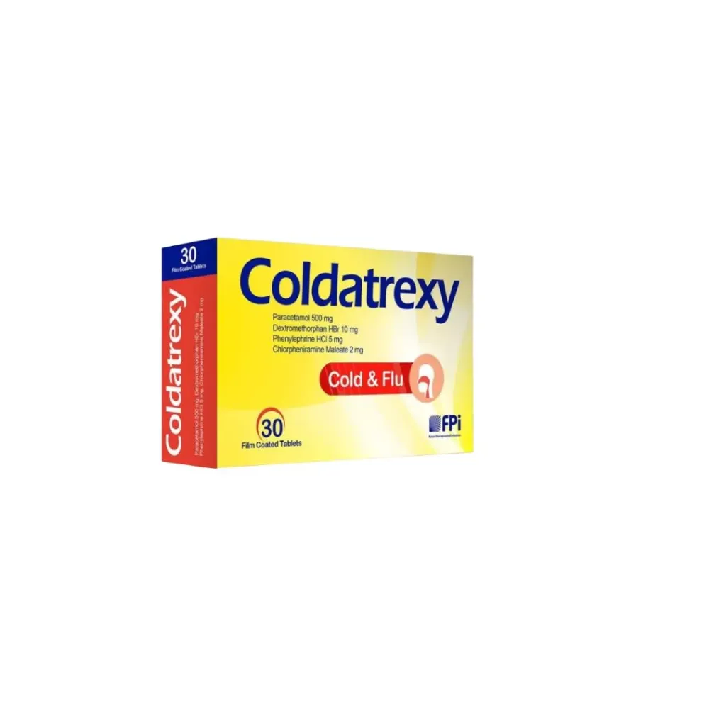 [80073] COLDATREXY 30 TAB - كولدا تريكسي | اقراص | لعلاج نزلات البرد والكحه والانفلونزا وتخفيف الرشح والالام