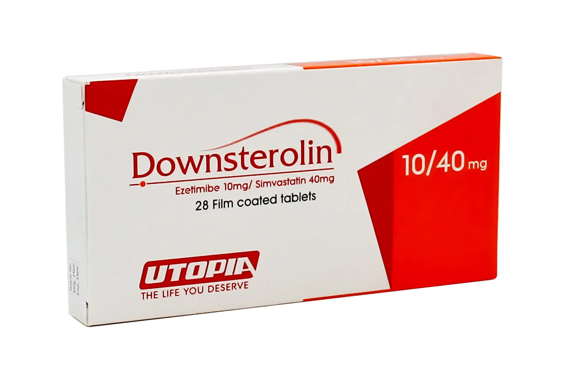 DOWNSTEROLIN 10/40 MG 28 TAB - دونستيرولين 10 مجم / 40 مجم | اقراص لخفض الكوليسترول والدهون الثلاثية وحماية القلب
