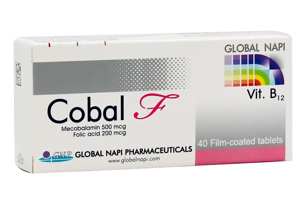 [80052] COBAL F 40 TAB - كوبال اف 500 ميكروجرام / 200 ميكروجرام 40 قرص | لعلاج الانيميا وتقوية الاعصاب