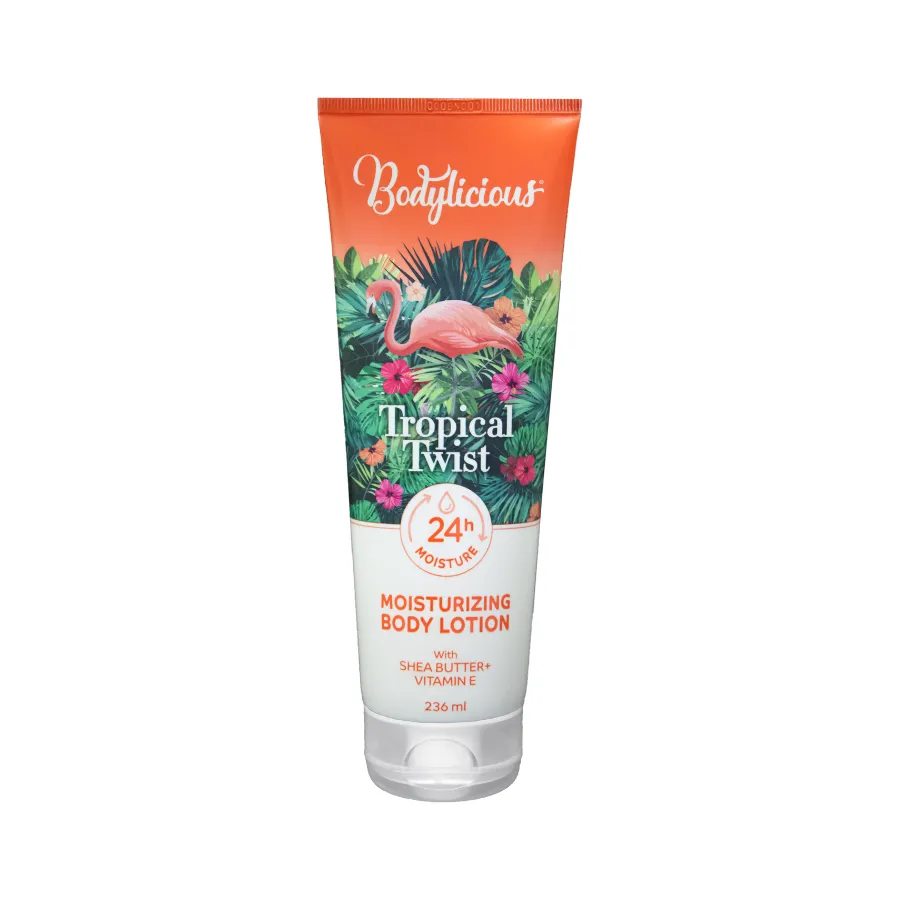 [80063] BODYLICIOUS TROPICAL BODY LOTION 236 ML - بوديليشوس تروبيكال تويست | لوشن مرطب ومغذي للجسم برائحة الفواكه الاستوائية