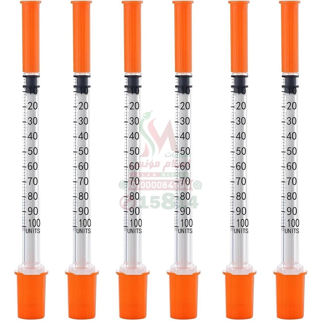 [SI] INSULIN SYRINGE 100 UNIT GERMANY - سرنجة انسولين مستوردة الماني | 1 مل 100 وحدة | سرنجة | لحقن جرعات الانسولين بدقة