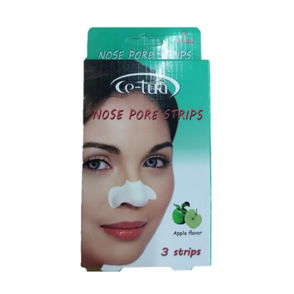 CE-TUA NOSE STRIPS 3 STRIPS APPLE - سي توا لصقات الانف بالتفاح لازالة الرؤوس السوداء وتنظيف مسام البشرة