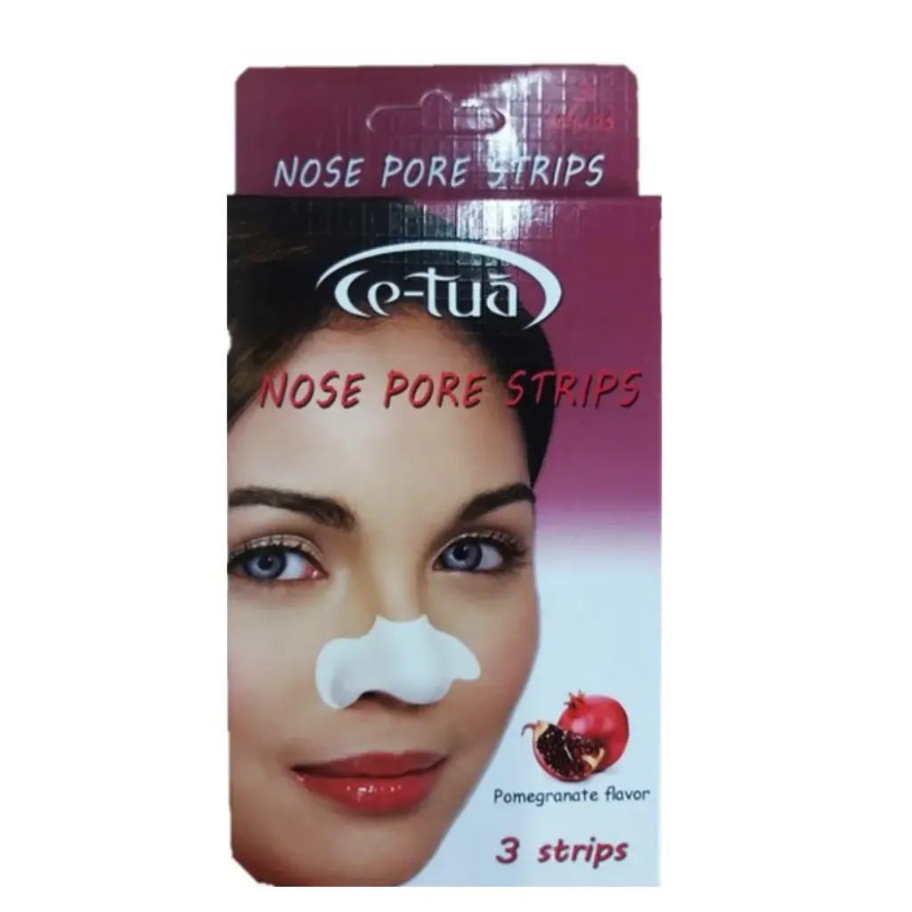 [80248] CE-TUA NOSE STRIPS 3 STRIPS POMEGRANATE - سي توا لصقات الانف بالرمان لازالة الرؤوس السوداء ومقاومة علامات اجهاد البشرة