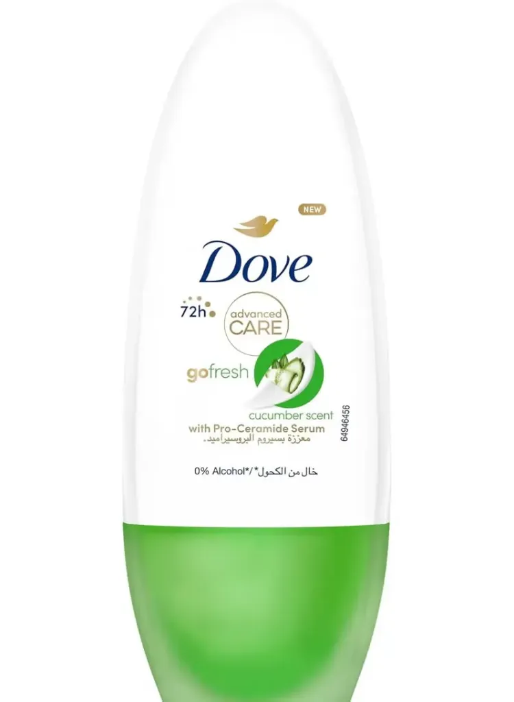 [79886] DOVE GO FRESH CUCMBER- GREEAN TEA ROLL ON50 ML - دوف جو فريش مضاد ومزيل عرق برائحة الخيار والشاي الأخضر رول اون لحماية 48 ساعة 50 مل