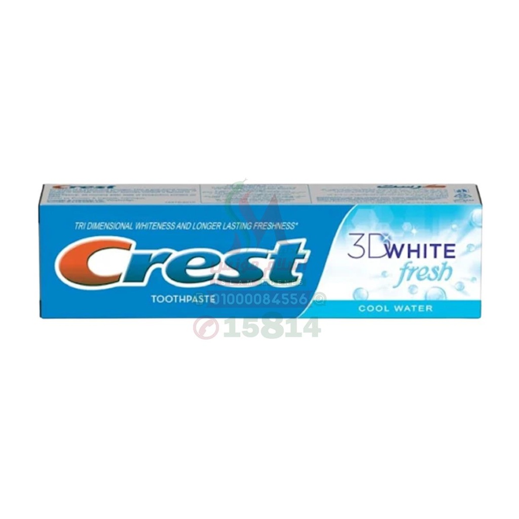 [65626] CREST 3 D WHITE FRESH COOL 100 ML - كريست ثري دي وايت فريش كول معجون اسنان لتبييض الاسنان وانعاش الفم