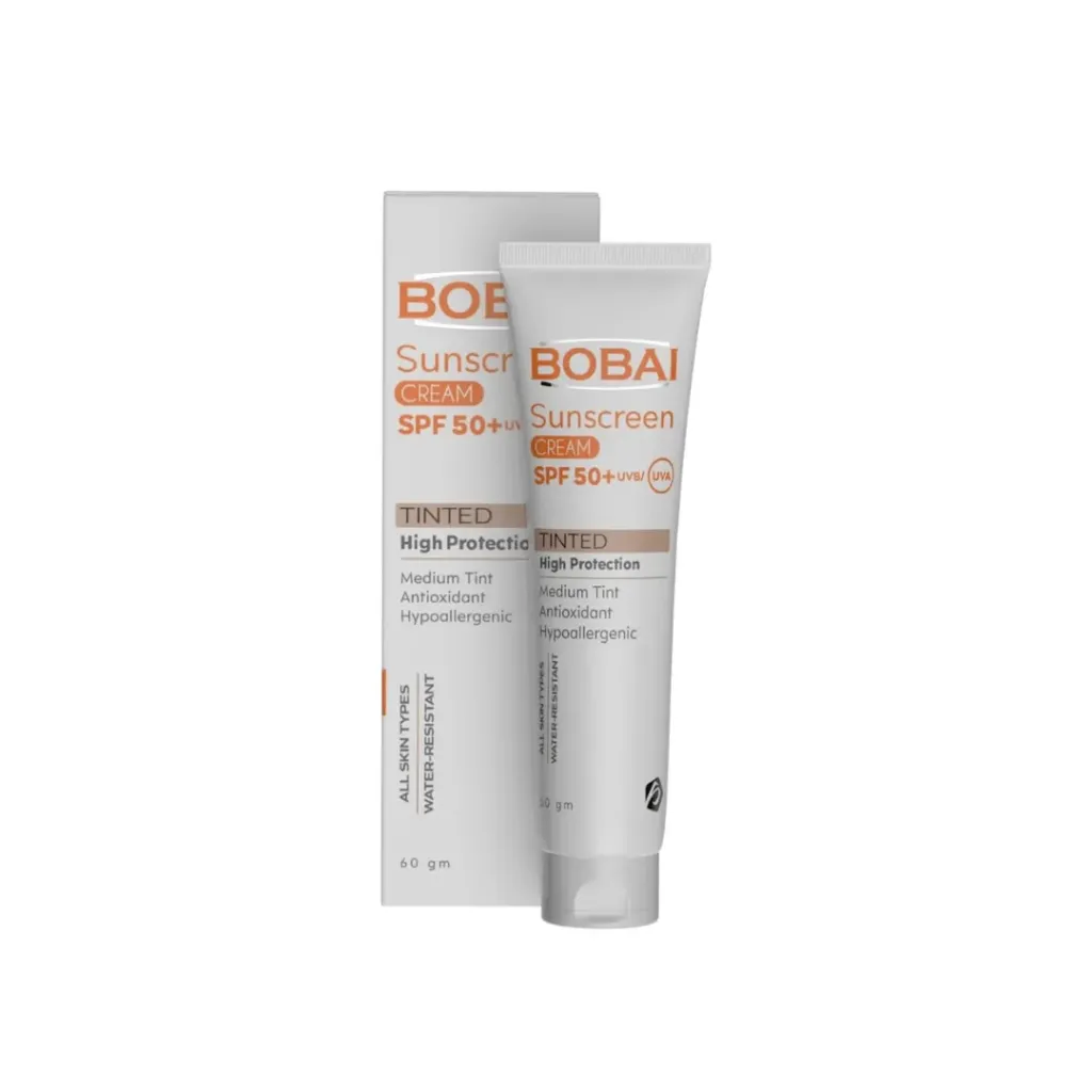 [79749] BOBAI SUNSCREEN CREAM SPF 50 TINTED 60 GM - بوباي صن سكرين | 60 جم | كريم ملون | حماية وتوحيد لون البشرة