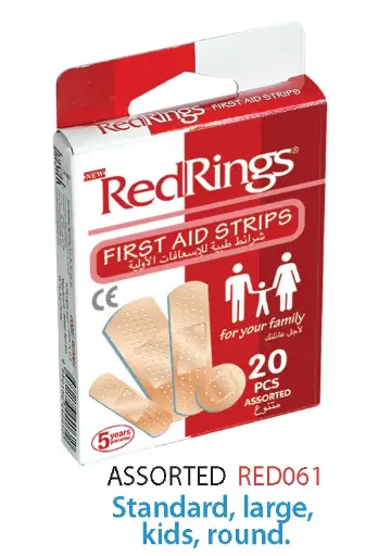 [66028] frist aid srtips red rings 20 assorted