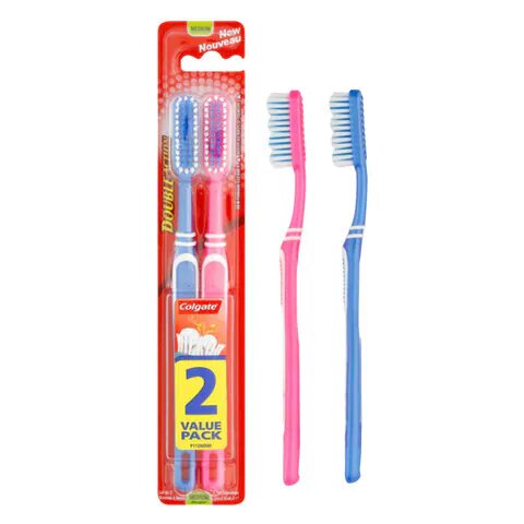 [28457] COLGATE TOOTH BRUSH DOUBLE ACTION MEDIUM2PCS