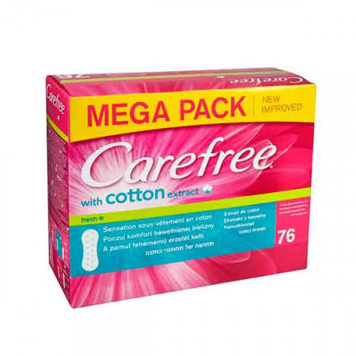 [55866] Carefree Panty Liners Normal With Cotton Extract 76s