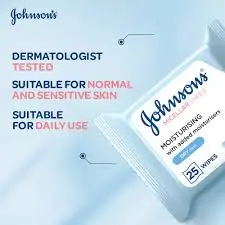 [14769] j&j micellar wipes misturising for dry skin 25P