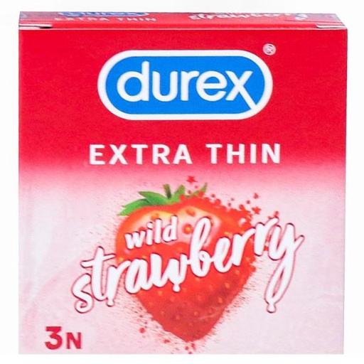 [77417] DUREX. EXTRA THIN wild strawberry 3 CONDOMS