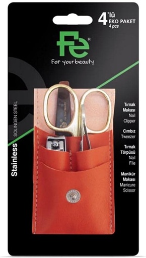 [54923] FE 4p salingen steel 022طقم قصافه ومقص وملقاط ومبر
