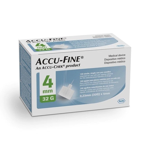 [75539] accu-fine 4mm pen needles 100pcs