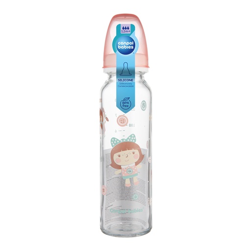 [74434] CANPOL GLASS BOTTLE 240 ML +12M