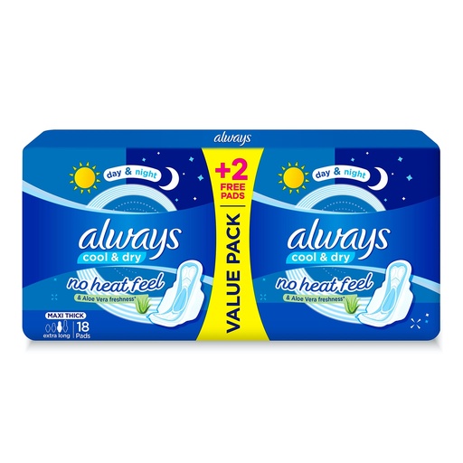 [78096] ALWAYS MAXI EXTRA LONG DOUBLE 18PCS aloe vera
