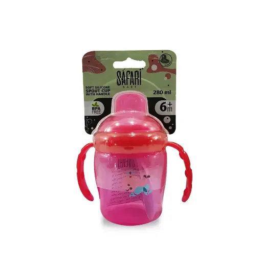 [69822] SAFARI SPOUT CUP WITH HANDLE 280 ML +6M
