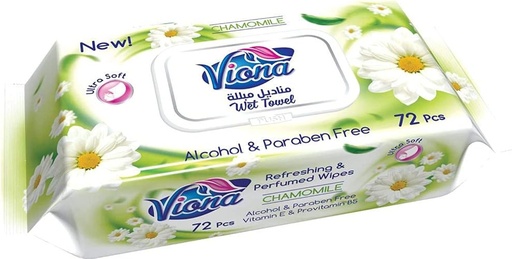 [75523] viona baby wet towel  72pcs chamomile